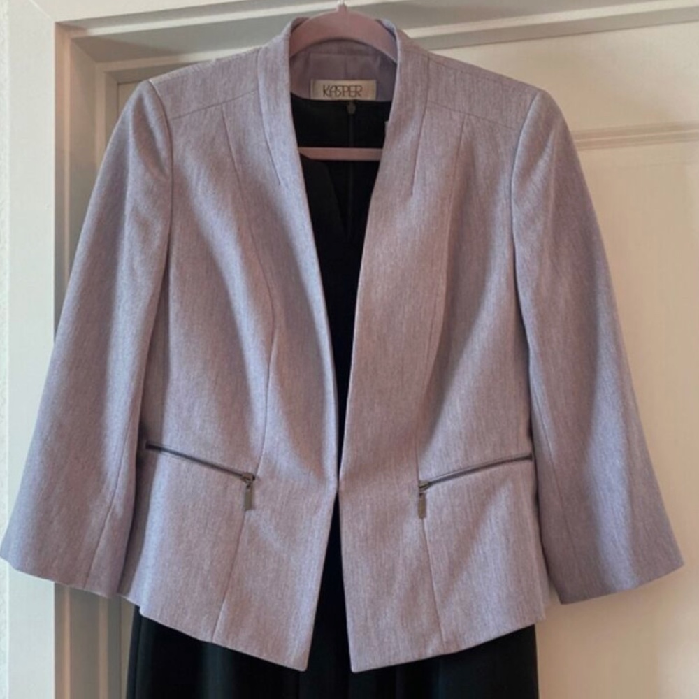 Kasper 3/4 Sleeve Blazer- Sharp & Stylish- Spring Purple